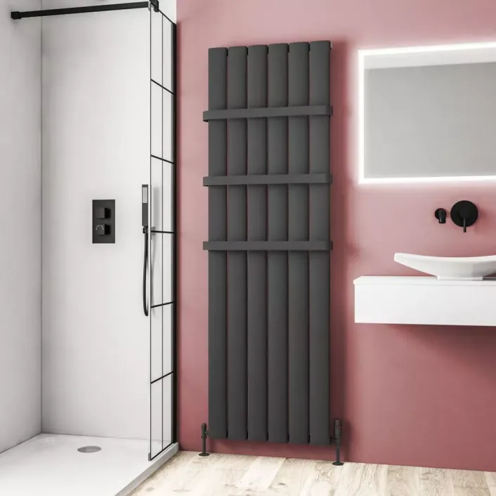 Eastbrook Malmesbury 1800 x 565 Aluminium Radiator Matt Anthracite