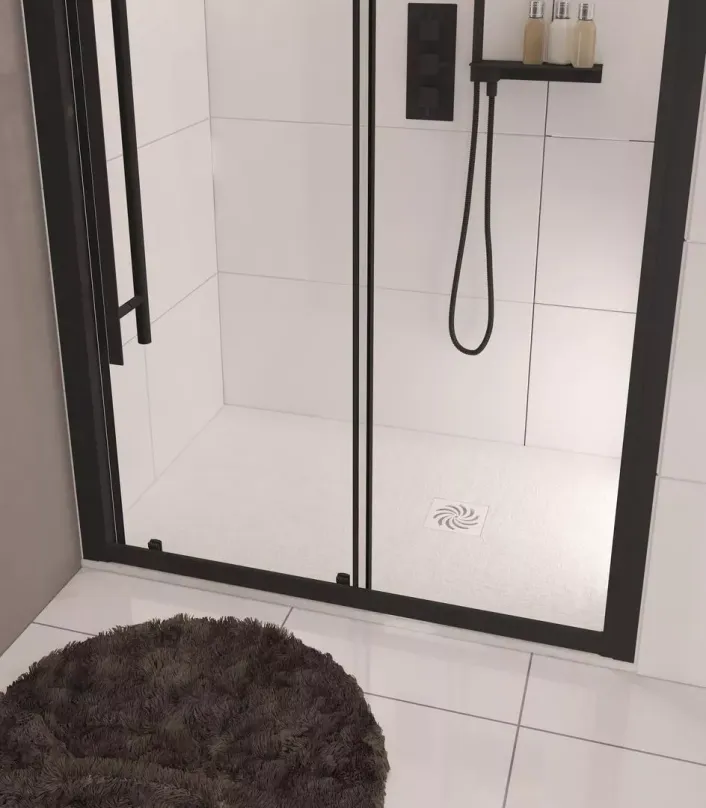 Eastbrook Crossland 1400 x 900mm Rectangular Shower Tray with Slate Finish - White