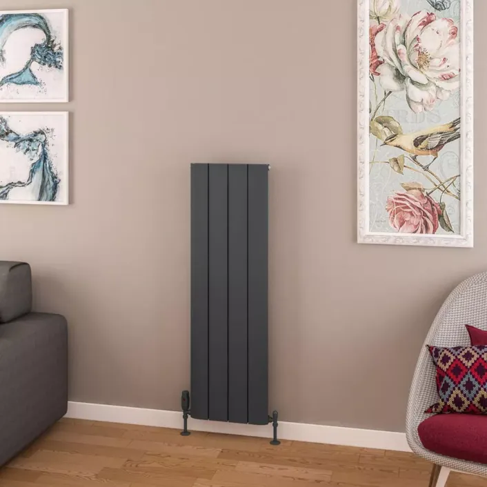 Eastbrook Withington 1200 x 375 Aluminium Radiator Matt Anthracite