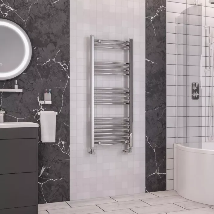 Eastbrook Wendover Curved Multirail 1200 x 500 Chrome
