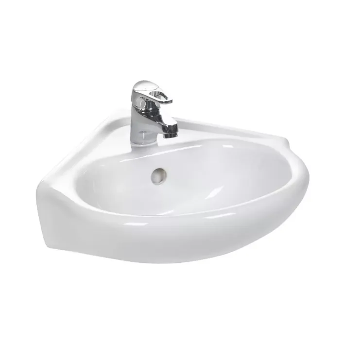 Eastbrook Kompact 45cm x 45cm 1 Tap Hole Cloakroom Basin with Overflow - White