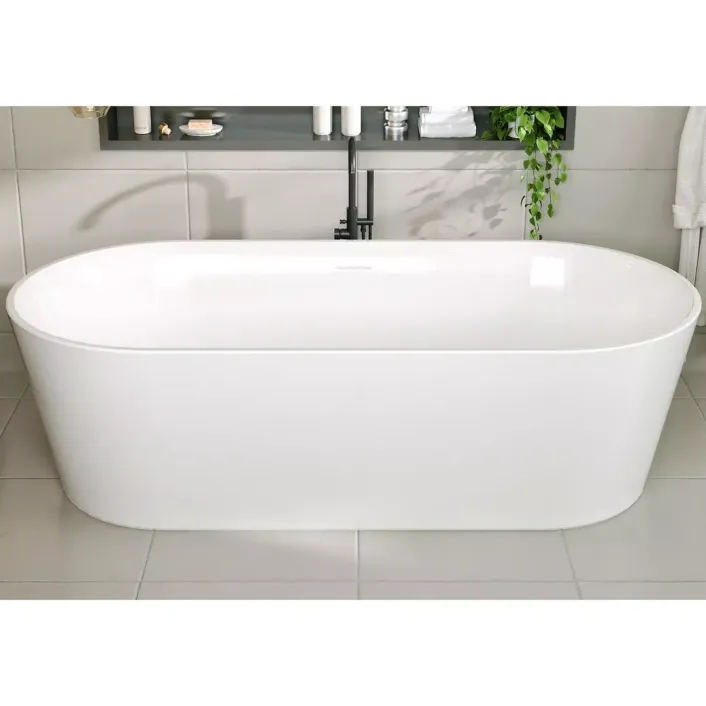 Eastbrook Putney 1590 x 740 x 460mm (355 Depth) Low Level Freestanding Bath Inc Waste - Gloss White