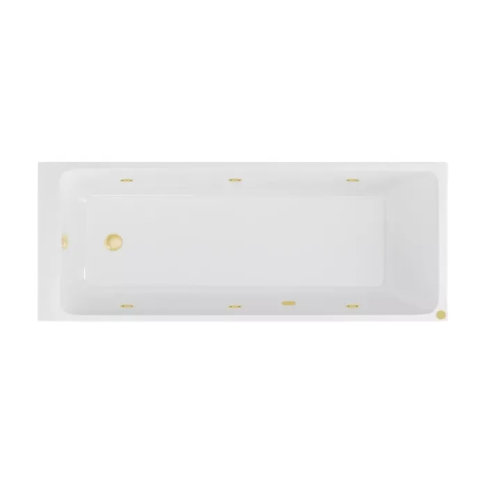 Eastbrook Malin 1700 x 700 x 440mm Single Ended (SE) 6 Jet Beauforte Whirlpool Rectangular Bath - Brushed Brass