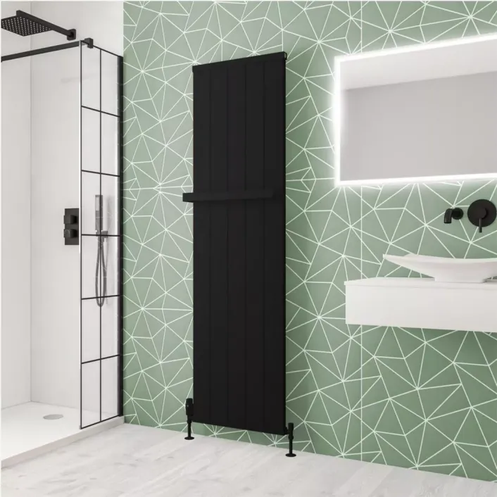 Eastbrook Kingswood Slimline 1800 x 510 Aluminium Radiator Matt Black