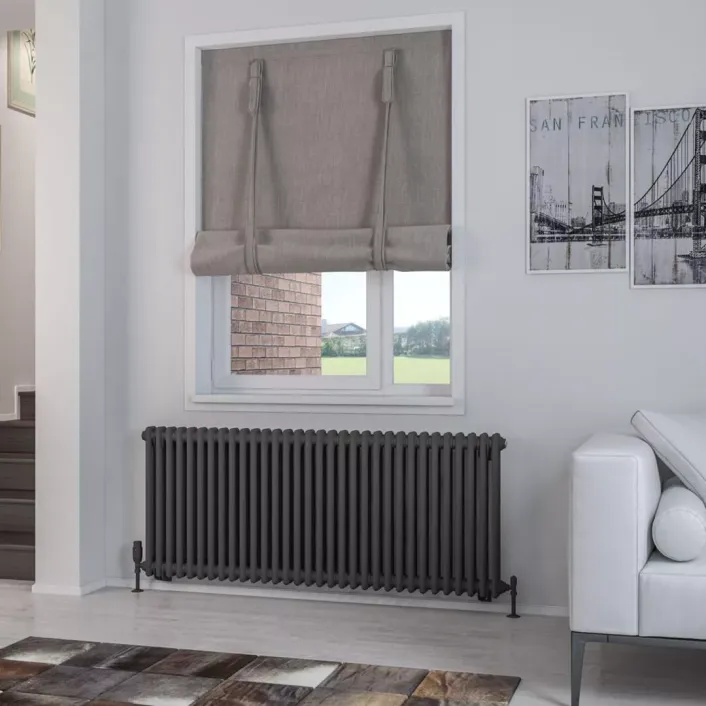 Eastbrook Rivassa 2 Column Radiator 600 x 1460mm Matt Anthracite