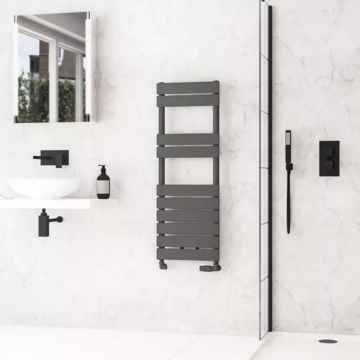 Eastbrook Addington II Towel Rail 1110 x 400 Type10 Matt Anthracite