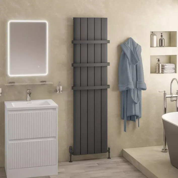 Eastbrook Withington 1800 x 470 Aluminium Radiator Matt Anthracite