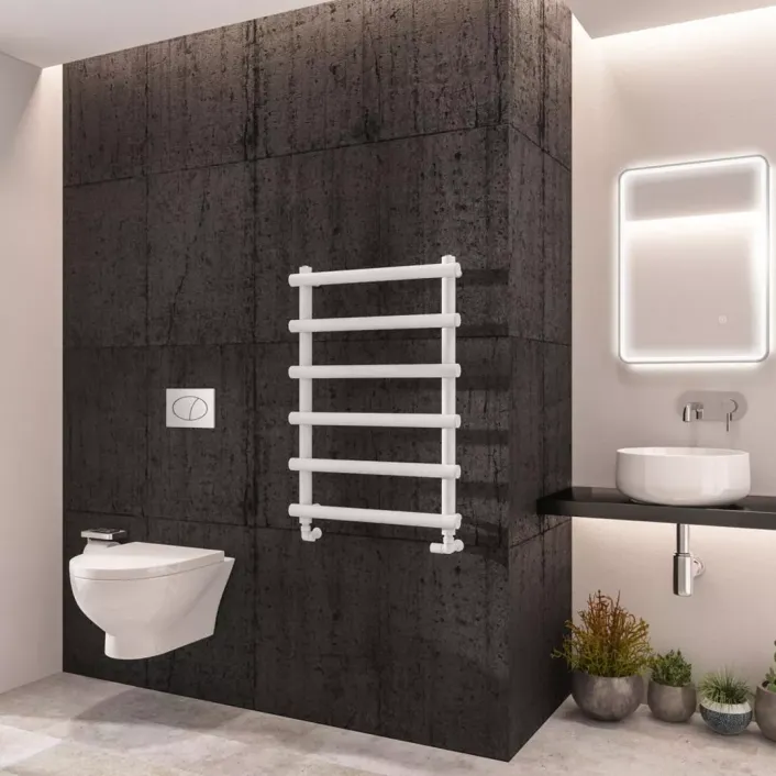 Eastbrook Marlow 850 x 600 Towel Rail Matt White