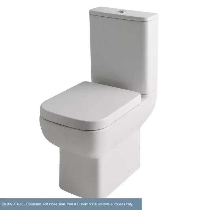 Eastbrook Bijou Square Soft Close Toilet Seat - White