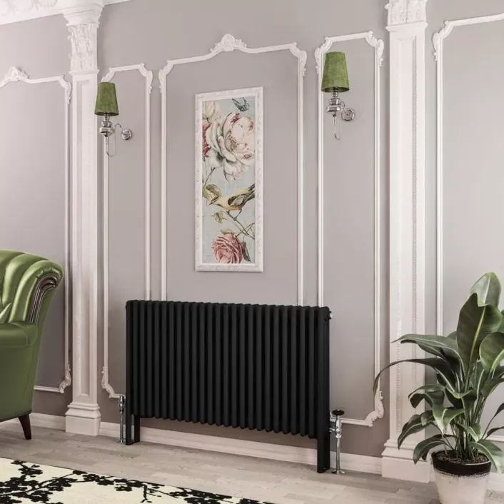Eastbrook Imperia 3 Column Radiator 600 x 1145mm Matt Black