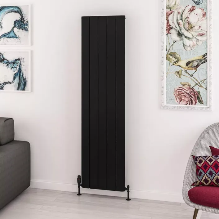 Eastbrook Withington 1800 x 470 Aluminium Radiator Matt Black