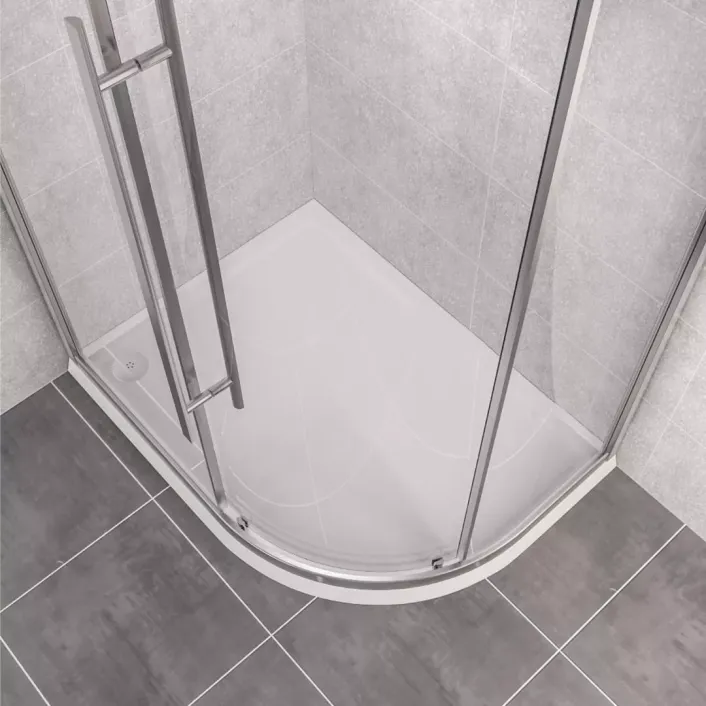 Eastbrook Vantage Plan F Right Hand (RH) 1000mm x 900mm Offset Quadrant Shower Tray - White