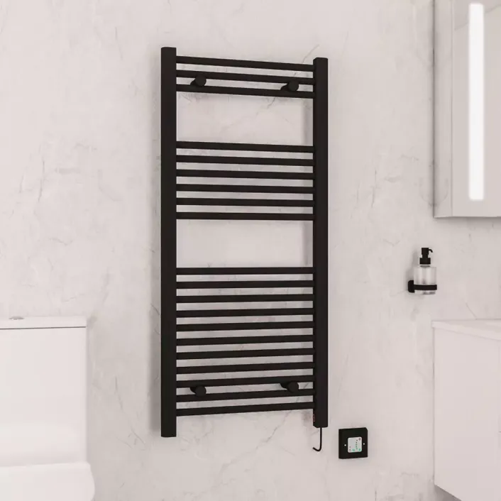 Eastbrook Biava Dry Element Towel Rail 1100x500mm On/Off Bt. Matt Black