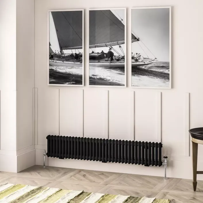 Eastbrook Imperia 2 Column Radiator 300 x 1640mm Matt Black