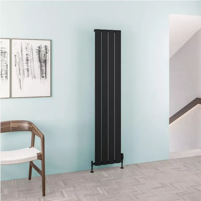 Eastbrook Malmesbury 1800 x 375 Aluminium Radiator Matt Black