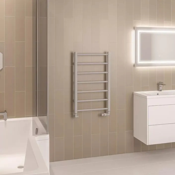 Eastbrook Tuscan Round 800 x 500 Towel Rail Matt Grey