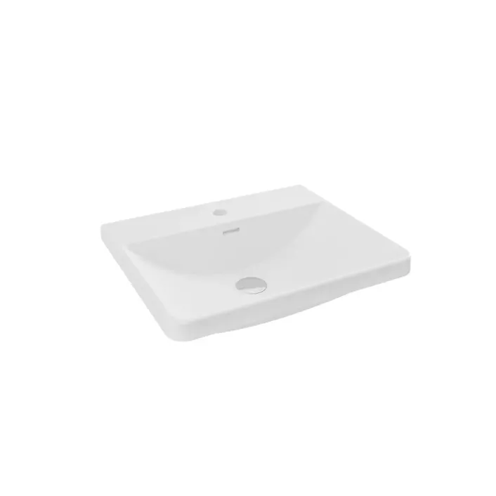 Eastbrook Cavone 50cm x 42cm 1 Tap Hole Polymarble Basin - High Gloss White