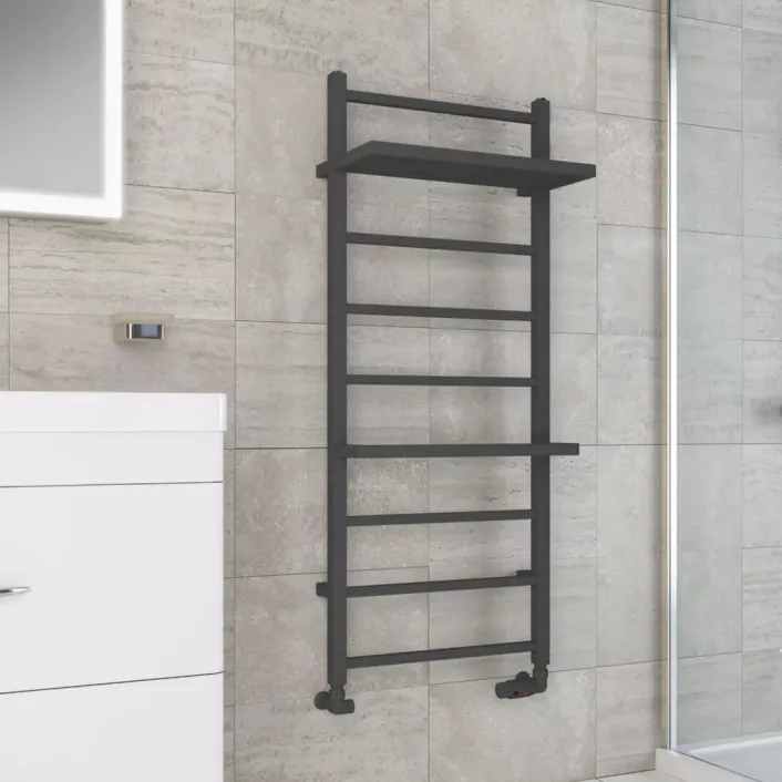 Eastbrook Launton Designer Towel Rail 1200x500mm Matt Anthracite