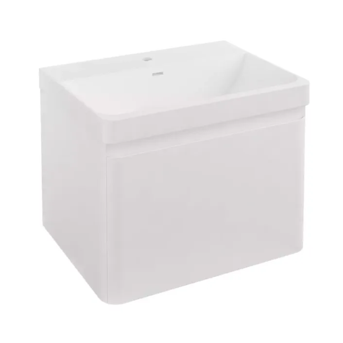 Eastbrook Grovely 60cm Wall Hung Unit 1 Drawer High Gloss White