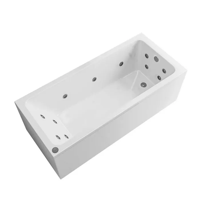 Eastbrook Portland 1700 x 750 x 440mm Single Ended 14 Jet Whirlpool Rectangular Beauforte Bath - White