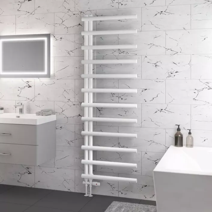 Eastbrook Marlow E-Style 1750 x 600 Towel Rail Matt White