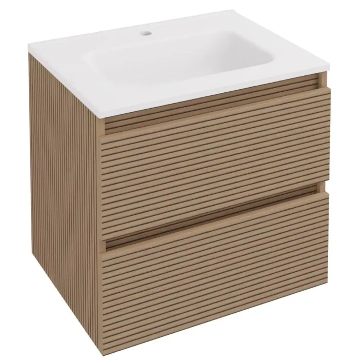 Eastbrook Olympia 600x445mm Fluted Effect Drawer Vanity Wall Hung Unit