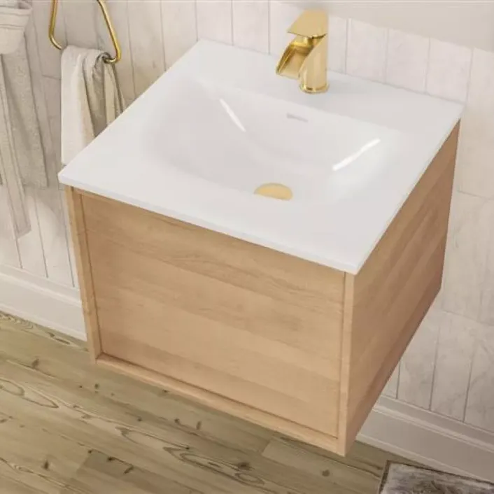 Eastbrook Ravensbourne 500 Wall Hung Single Drawer Unit Natural Oak