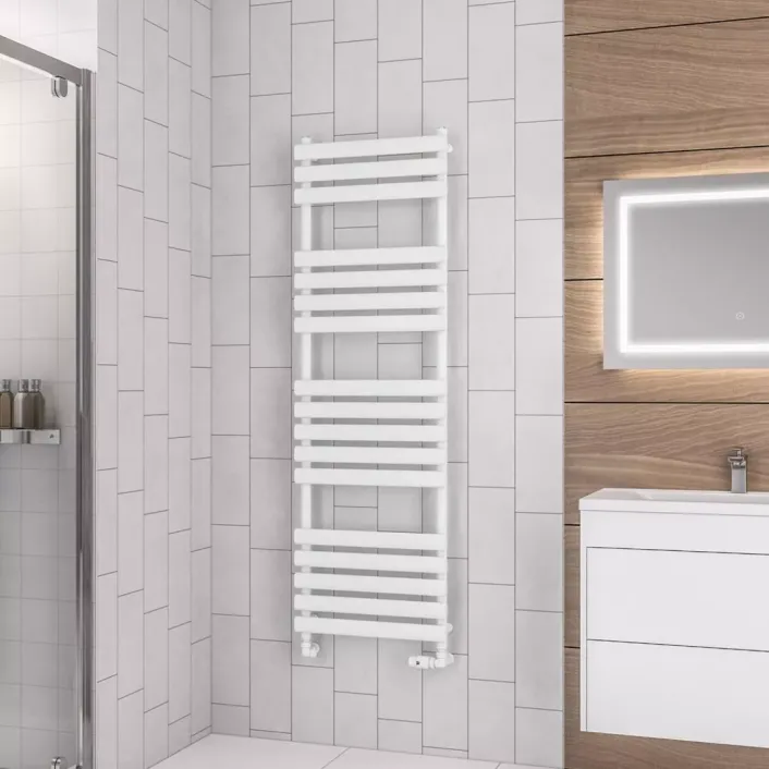 Eastbrook Tunstall 1600 x 500 Towel Rail Matt White