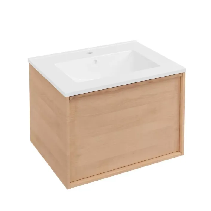 Eastbrook Ravensbourne 600 Wall Hung Single Drawer Unit Natural Oak