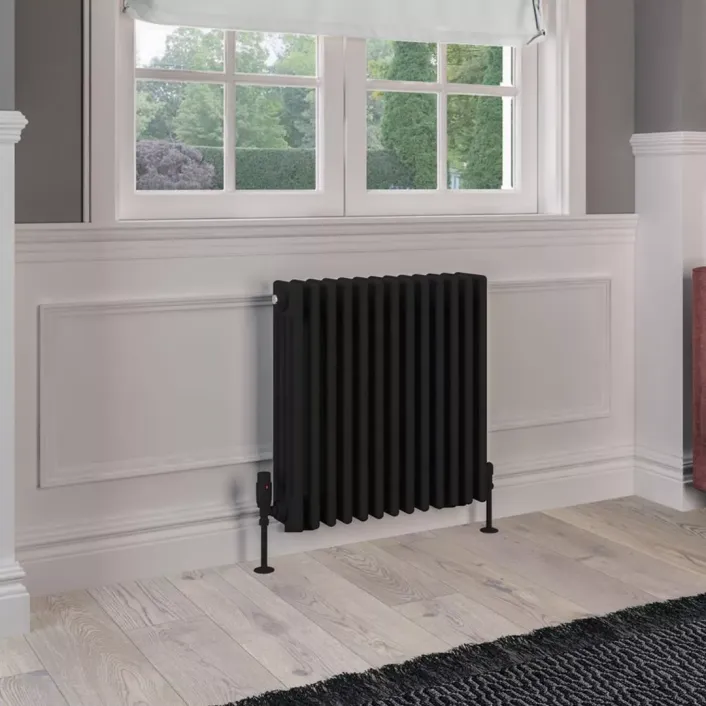 Eastbrook Rivassa 4 Column Radiator 600 x 605mm Matt Black