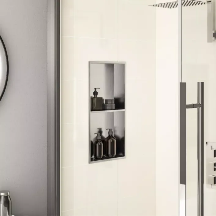 Eastbrook 600x300mm Shower Niche with Shelf - Chrome