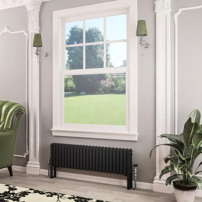 Eastbrook Imperia 3 Column Radiator 300 x 1145mm Matt Black