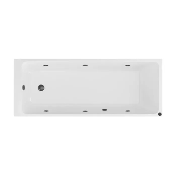 Eastbrook Malin 1700 x 700 x 440mm Single Ended (SE) 6 Jet Beauforte Whirlpool Rectangular Bath - Matt Black