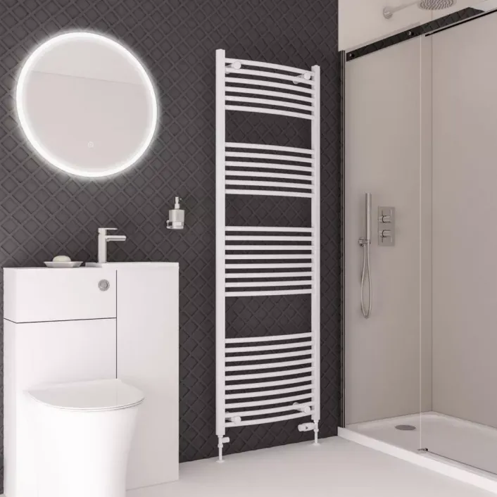Eastbrook Wingrave Curved Multirail 1800 x 600 Gloss White