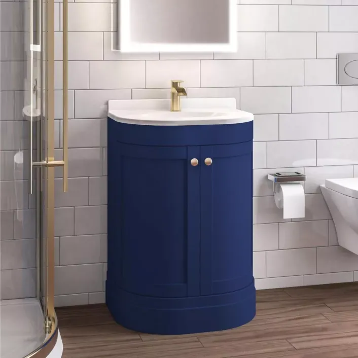Eastbrook Hardwick 60CM 2 Door Basin Vanity Unit - Matt Blue