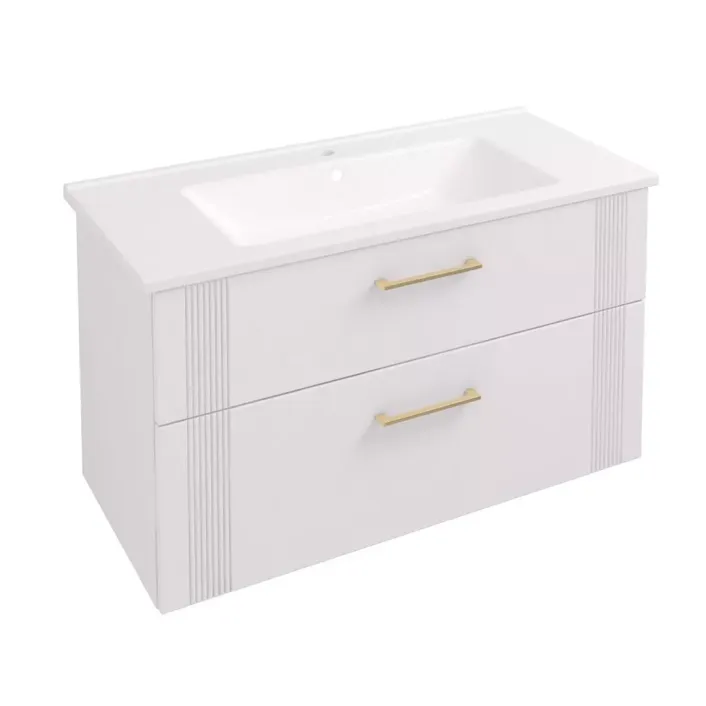 Eastbrook Cranham 100 Wall Hung Vanity Unit Matt White