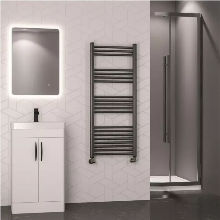Eastbrook Wendover Straight Multirail 1200 x 500 Brushed Gunmetal