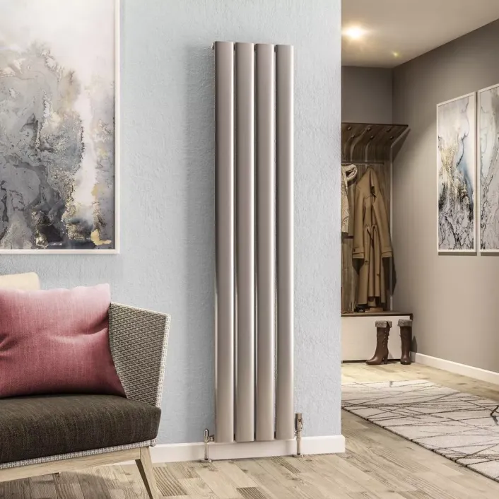 Eastbrook Malmesbury 1800 x 375 Aluminium Radiator Silver Effect
