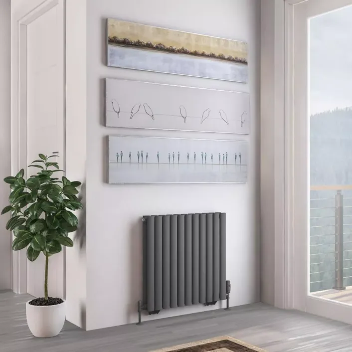 Eastbrook Tunstall Double 600 x 648 Radiator Matt Anthracite