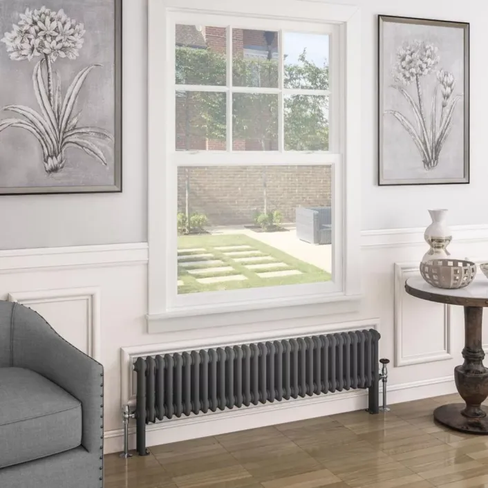 Eastbrook Imperia 2 Column Radiator 300 x 1370mm Matt Anthracite