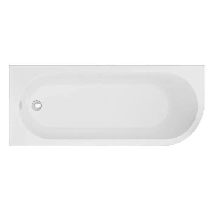 Eastbrook Biscay Single Ended (SE) Left Handed (LH) 1600 x 725 x 440mm J-Shaped 5mm Bath - White