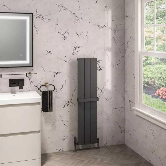 Eastbrook Charlton 1200 x 280 Aluminium Radiator Matt Anthracite