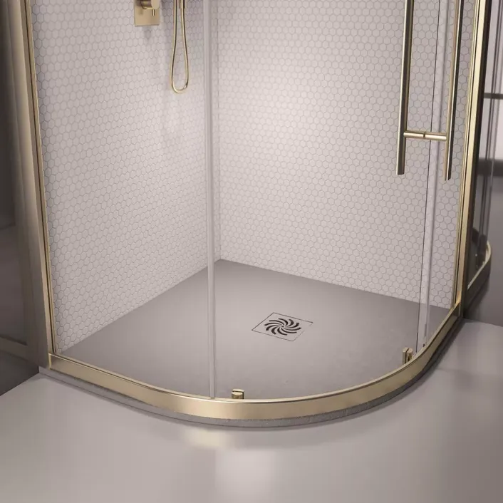 Eastbrook Crossland 900mm x 900mm Quad Slate Finish Shower Tray - Light Grey