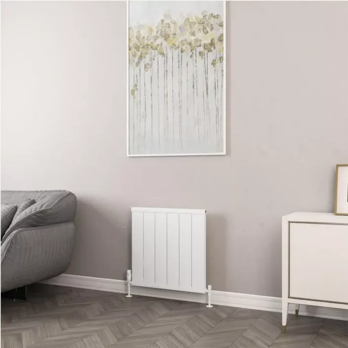 Eastbrook Kingswood Slimline 600 x 610 Aluminium Radiator Matt White