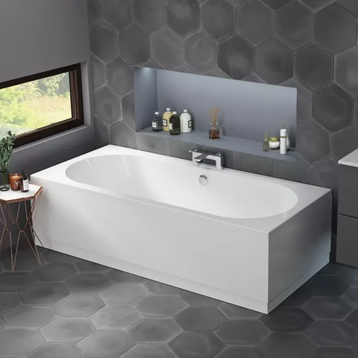 Eastbrook Biscay Double Ended (DE) 1700 x 750 x 440mm Rectangular 5mm Bath - White