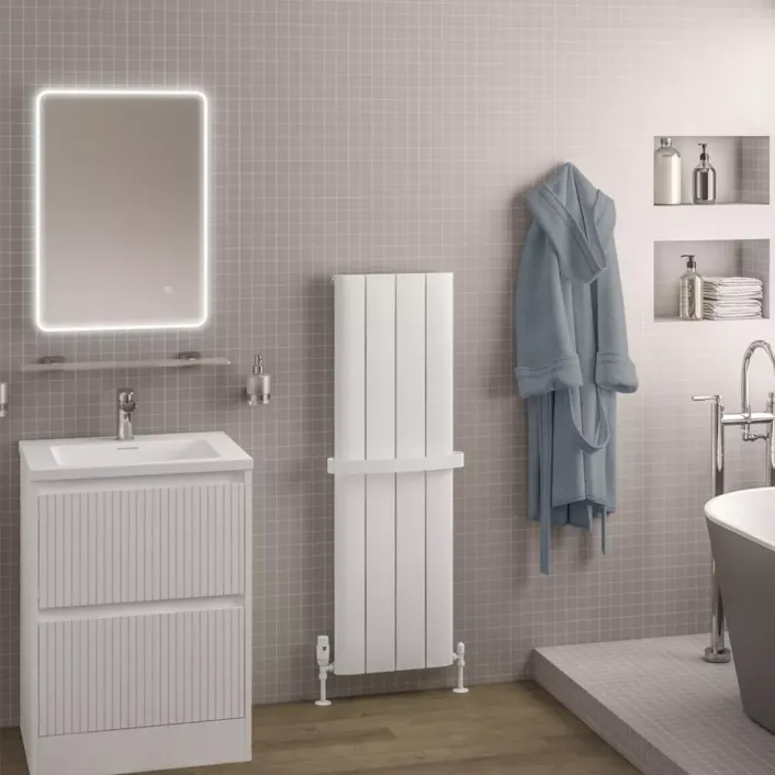 Eastbrook Withington 1200 x 375 Aluminium Radiator Matt White