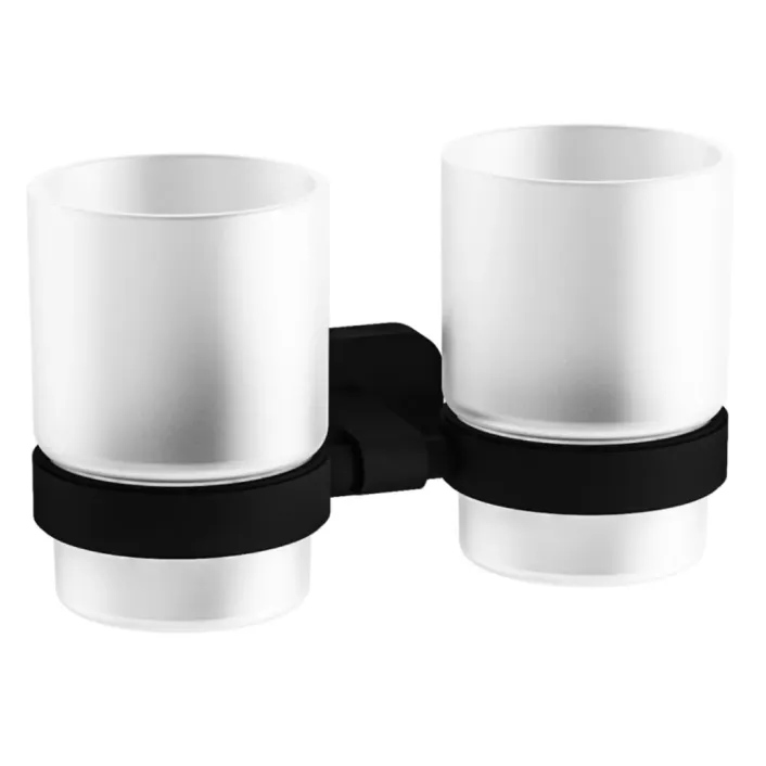 Eastbrook Asti Double Tumbler Holder - Matt Black