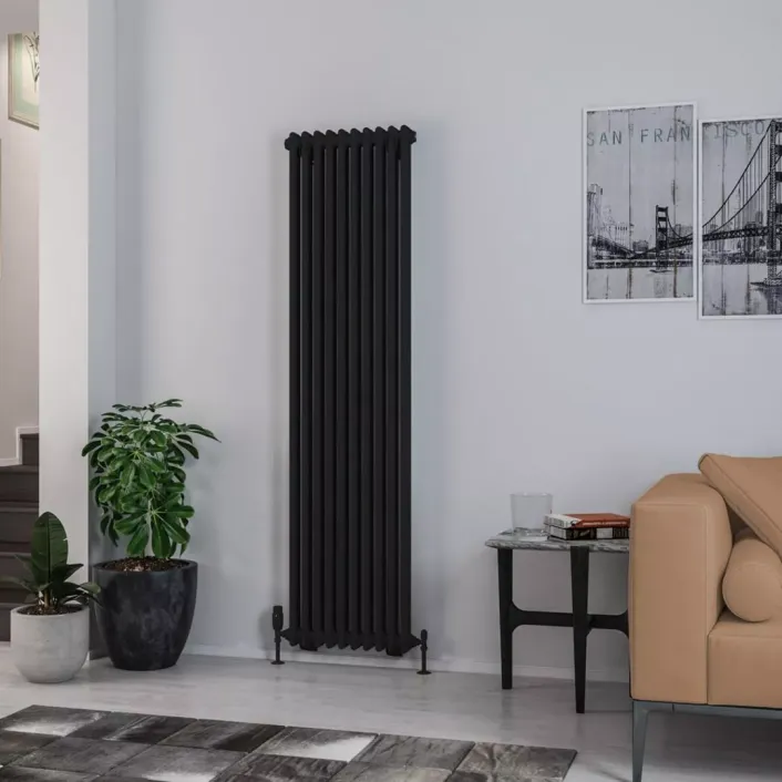 Eastbrook Rivassa 2 Column Radiator 1800 x 473mm Matt Black