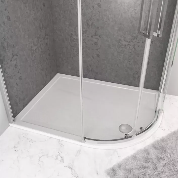 Eastbrook Corsair Anti-Slip 1100 x 800mm Offset Quad Right Hand (RH) 25mm Shower Tray - White