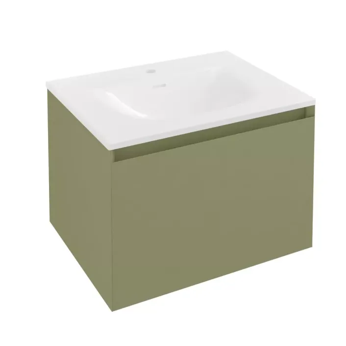 Eastbrook Badbury 60cm Wall Hung Unit 1 Drawer Savannah Green